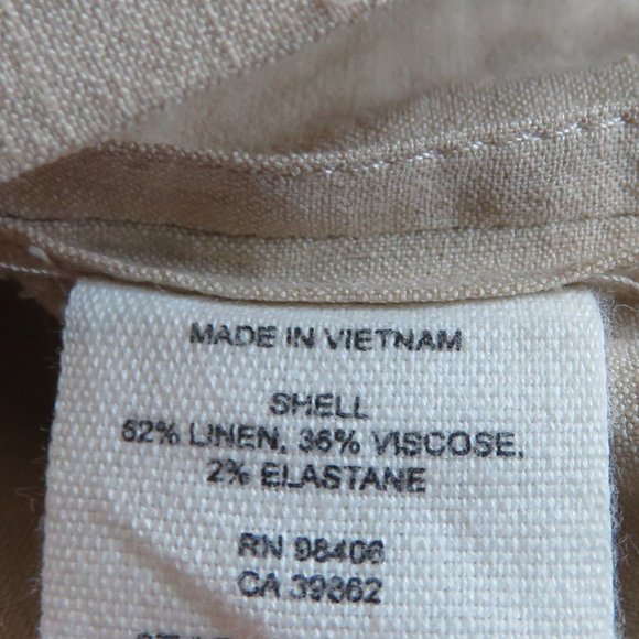 THEORY Organic Crunch Linen Belted Shift Dress Light Wheat - Size 00 - Picture 16 of 16